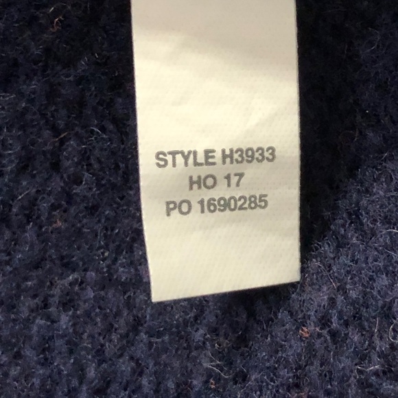 J. CREW - Merino Wool Navy Blue & Orange Fair Isle Crew Neck Sweater - Size XS - Picture 6 of 6